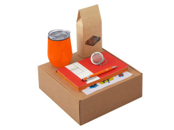 Набор «Writea» с ежедневником, ручкой и термокружкой, Цвет красный, оранжевый