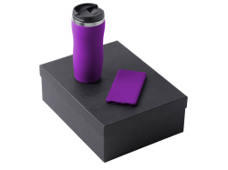Подарочный набор "COLOR IT" c термокружкой и повербанком, Размер 5000 mAh, Цвет фиолетовый