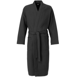 Халат вафельный Kimono, черный, M/L–XL/2XL