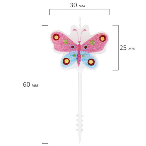 Свечи фигурные для торта на шпажках "Бабочки, божьи коровки", 5 шт, 2,5х3 см, ЗОЛОТАЯ СКАЗКА, 591463