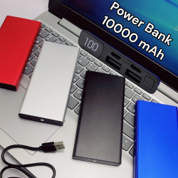 Портативное зарядное устройство Power Bank 10000 mAh / Micro, Type C, 2 USB-выхода