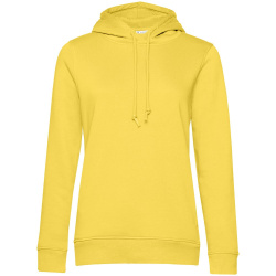 Толстовка с капюшоном женская BNC Inspire (Organic), желтая, XS–XXL