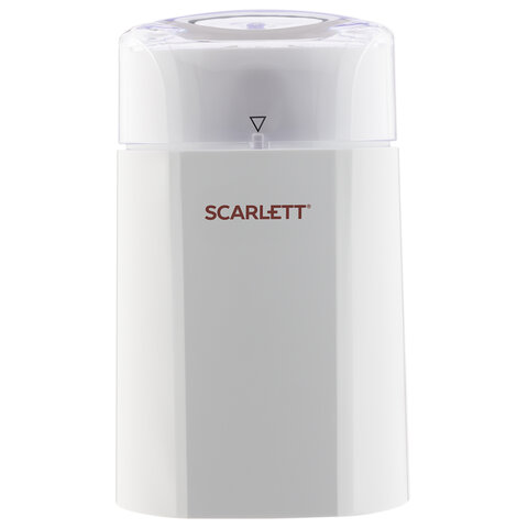 Кофемолка SCARLETT SC-CG44506, 160 Вт, объем 60 г, пластик, ножи из нержавеющей стали, белая с рисунком