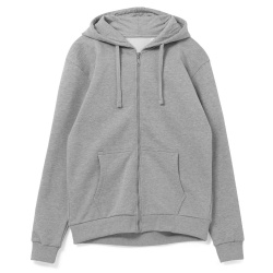 Толстовка на молнии с капюшоном Siverga Heavy 2.0, серый меланж, XS–5XL