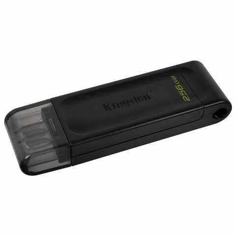 Флеш-диск 256 GB KINGSTON DataTraveler 70, разъем Type-C 3.2, черный, DT70/256GB