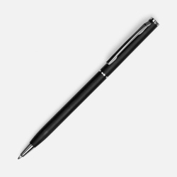 Ручка шариковая Hotel Chrome, ver.2, матовая черная, 13х0,7 см