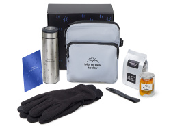 Подарочный набор «Re:m. Step»  с термосом, перчатками и сумкой, Цвет серебристый