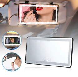 Автомобильное косметическое зеркало, зарядка USB / Автомобильное зеркало для макияжа со светодиодной подсветкой