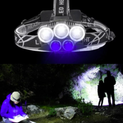 Налобный аккумуляторный фонарь Head Lamp 5 светодиодов (6 режимов работы, индикатор батареи)