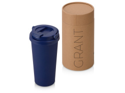 Вакуумная термокружка «Grant», soft-touch, тубус, Цвет темно-синий