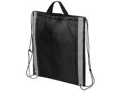 Рюкзак-мешок «Savy» со светоотражающими полосами по бокам, Цвет черный