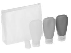 Набор силиконовых емкостей для путешествия «On air», Цвет белый, светло-серый, темно-серый