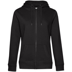 Толстовка на молнии с капюшоном женская Queen, черная, XS–3XL