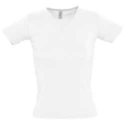 Футболка женская Lady 220 с V-образным вырезом, белая, S–XXL