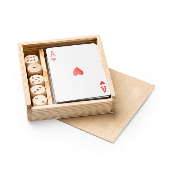 Набор из 2 настольных игр BRISCA / Французские карты и игральные кости в деревянном футляре