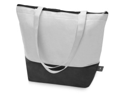 Сумка-холодильник Reviver с длинными ручками из нетканого переработанного материала RPET, Цвет белый/черный