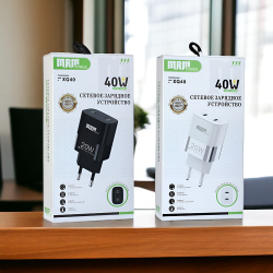 Сетевое зарядное устройство MRM XQ40 PD + PD 20W, черный и белый цвет