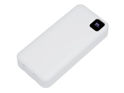 Внешний аккумулятор со встроенными кабелями «Фрэйм Про», быстрая зарядка, 20000мач, Цвет белый