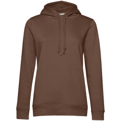 Толстовка с капюшоном женская BNC Inspire (Organic), коричневая (мокко), XS–XXL