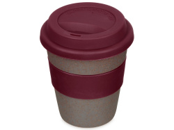 Стакан из бамбукового волокна «Café», Цвет серо-коричневый/красный бургунди