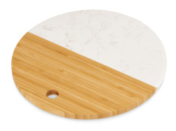 Разделочная доска из бамбука и мрамора «Julia», Цвет натуральный, мраморный белый