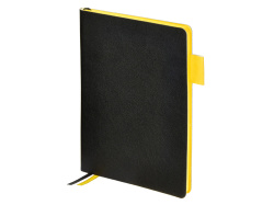 Ежедневник недатированный А5 «Boston», Цвет черный с желтым обрезом