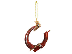 Елочная игрушка Подкова, Цвет Гранат (красный)