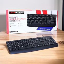 Проводная клавиатура Live-Power KV102, стандартная раскладка, USB, офисная серия, черный / Практичность и удобство для офисных задач
