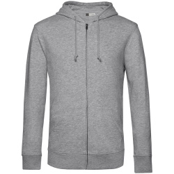 Толстовка на молнии с капюшоном унисекс BNC Inspire (Organic), серый меланж, XS–3XL