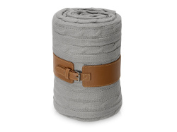 Плед акриловый «Braid NEW», Цвет светло-серый