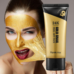 Антивозростная маска - пленка с золотом и муцином улитки FarmStay 24K Gold Snail Peel Off Pack, 100g