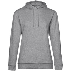 Толстовка с капюшоном женская Hoodie, серый меланж, XS–3XL