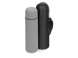 Термос «Ямал Soft Touch» с чехлом, Цвет серый матовый