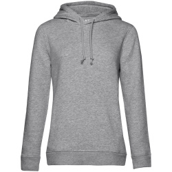 Толстовка с капюшоном женская BNC Inspire (Organic), серый меланж, XS–XXL
