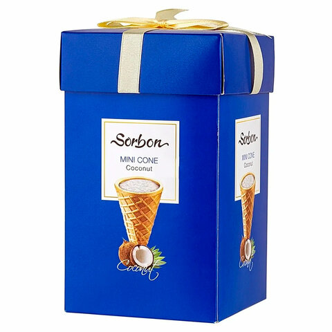 Конфеты мини-рожки в индивидуальной упаковке SORBON "Кокос", 200 г