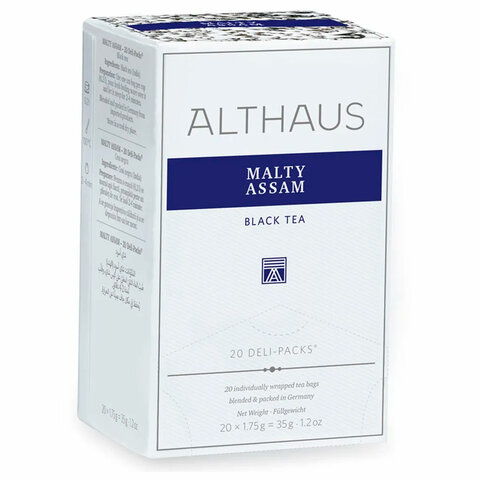 Чай ALTHAUS "Malty Assam" черный, 20 пакетиков в конвертах по 1,75 г, ГЕРМАНИЯ, TALTHB-DP0029