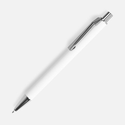 Ручка шариковая Lobby Soft Touch Chrome, белая, 14,5х1 см