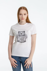 Футболка женская Bear, белая, S–XL
