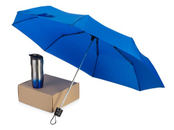Подарочный набор «On the go» с термокружкой и зонтом, Цвет синий