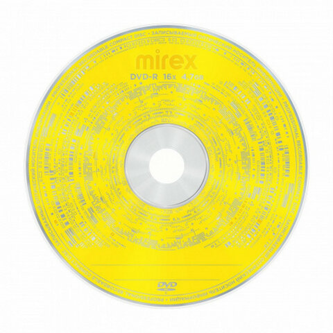 Диски DVD-R MIREX, 4,7 Гб 16x Cake Box (упаковка на шпиле), КОМПЛЕКТ 50 шт,UL130003A1, UL130003A1B