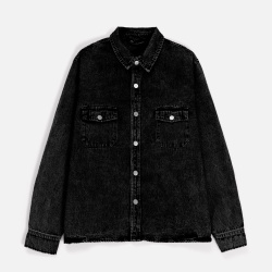 Куртка джинсовая O3, черная, XS–4XL