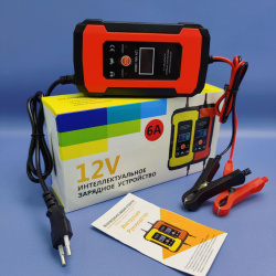 Пусковое зарядное устройство для аккумуляторов автомобиля 12В 6А / Интеллектуальное зарядное устройство для АКБ / Цвет МИКС