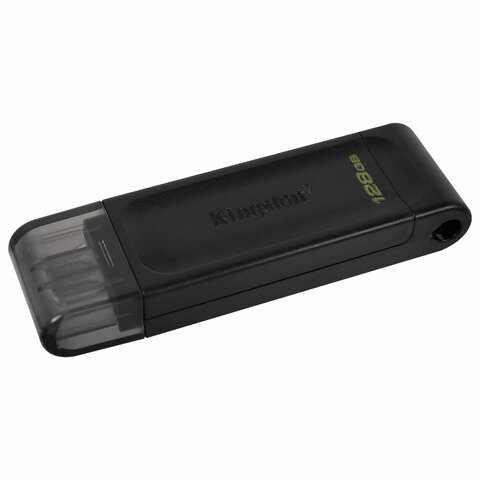 Флеш-диск 128 GB KINGSTON DataTraveler 70, разъем Type-C 3.2, черный, DT70/128GB