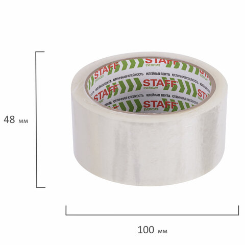Клейкие ленты упаковочные 48 мм х 66 м, КОМПЛЕКТ 6 шт., прозрачные, 40 микрон, STAFF BIG PACK, 440179