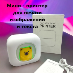 Портативный USB мини принтер Portable Mini Printer для термопечати (батарея 800мАч, 1 рулон термобумаги в комплекте)