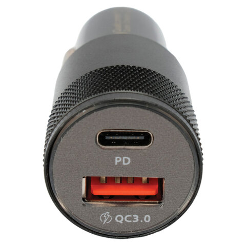 Зарядное устройство автомобильное CABLEXPERT 38 Вт, 3 А, QC3.0/PD, 1 х USB, 1 х Type-C, MP3A-UC-CAR24