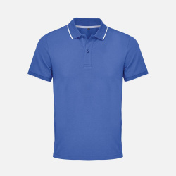Рубашка поло унисекс Palermo, ярко-синяя с белым, XS–3XL