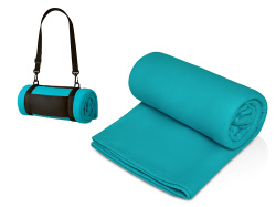 Плед «Нежность» с ремешком на плечо, Цвет светло-голубой