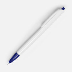 Ручка шариковая Tick, белая с синим, 14х1 см