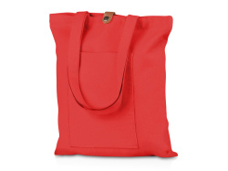 Cумка «Clip» из хлопка 340 г/м2 с застежкой из экокожи, Цвет красный